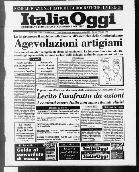 Italia oggi : quotidiano di economia finanza e politica